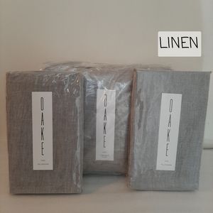 OAKE Yarn Dyed Linen King Duvet Cover and King Shams gray